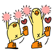 Round Piyo and Flat Piyo's friendly pair