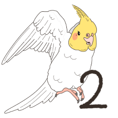 Cockatiel Sticker(white)2