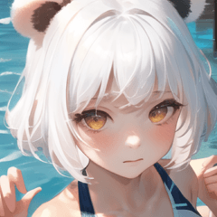 夏季泳裝白熊貓女