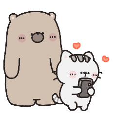 Mr. bear and his cutie cat : Duk Dik