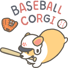 Baseball Corgi animation stickers