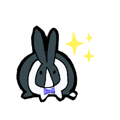 Daily life of a black and white rabbit