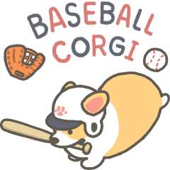 Baseball corgi animation sticker