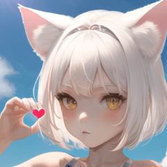 Summer Swimsuit Cat Ears Girl 4