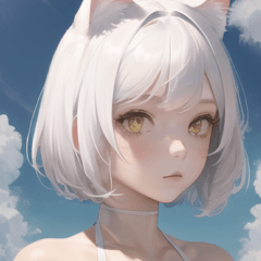 여름 수영복 고양이귀 소녀 10