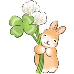 Rabbit sticker (Japanese message) Spring
