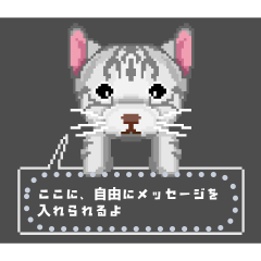 Pixel art cat message stickers