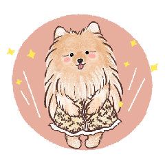 Pomeranian Moko-chan stamp