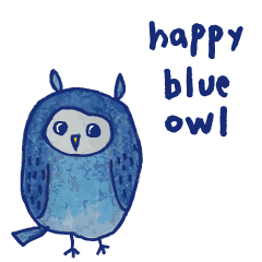happy blue owl  "hook"