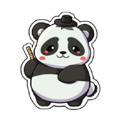 Fluffy Cute cartoon  Panda 1