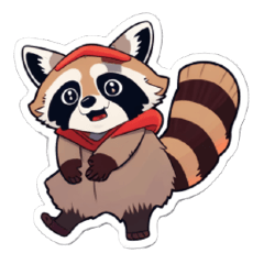 Fluffy Cute raccoon 2