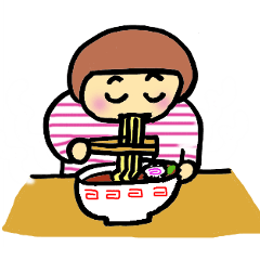 Mamepuchi  eats  Ramen set every day.