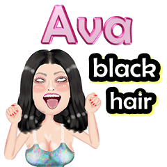 Ava - black hair - Big sticker