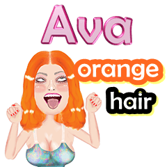 Ava - orange hair - Big sticker