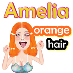 Amelia - orange hair - Big sticker