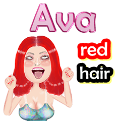 Ava - red hair - Big sticker