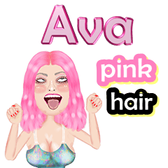 Ava - pink hair - Big sticker