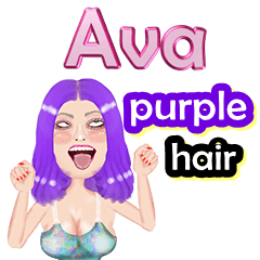 Ava - purple hair - Big sticker