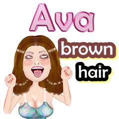 Ava - brown hair - Big Sticker