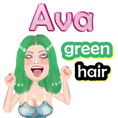 Ava - green hair - Big sticker