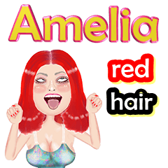 Amelia - red hair - Big sticker