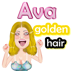 Ava - golden hair - Big sticker