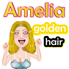 Amelia - golden hair - Big sticker