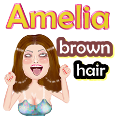 Amelia - brown hair - Big sticker