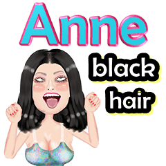 Anne - black hair - Big sticker