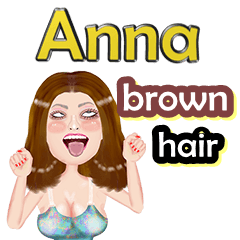 Anna - brown hair - Big Sticker