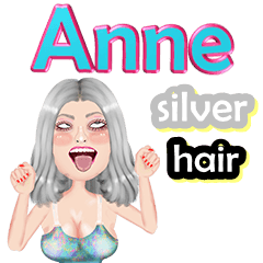 Anne - silver hair - Big sticker