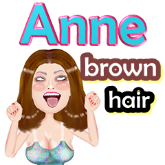 Anne - brown hair - Big sticker