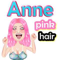 Anne - pink hair - Big sticker