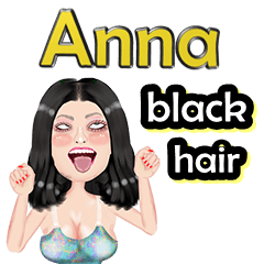 Anna - black hair - Big Sticker