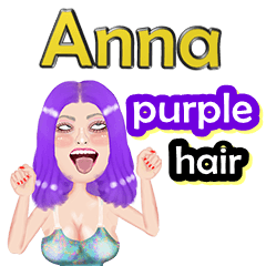 Anna - purple hair - Big Sticker