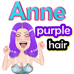 Anne - purple hair - Big sticker