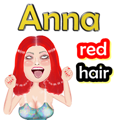 Anna - red hair - Big Sticker