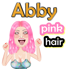 Abby - pink hair - Big sticker