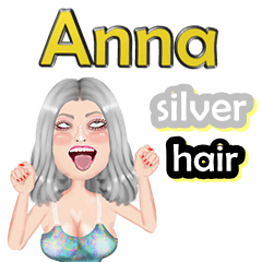 Anna - silver hair - Big Sticker