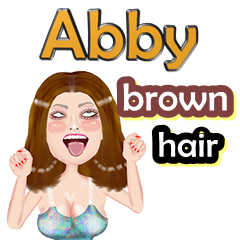 Abby - brown hair - Big sticker