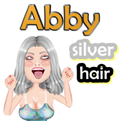 Abby - silver hair - Big sticker