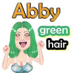 Abby - green hair - Big sticker