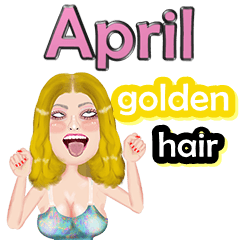 April - golden hair - Big sticker