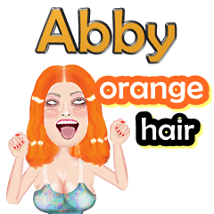 Abby - orange hair - Big sticker