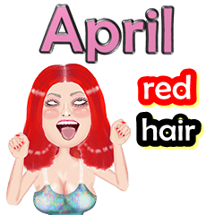 April - red hair - Big sticker