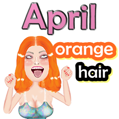 April - orange hair - Big sticker