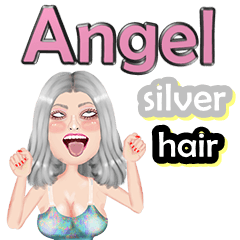 Angel - silver hair - Big sticker