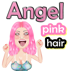 Angel - pink hair - Big sticker