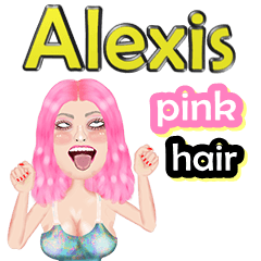 Alexis - pink hair - Big sticker