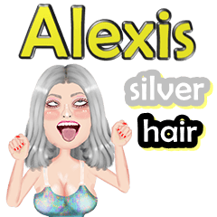 Alexis - silver hair - Big sticker